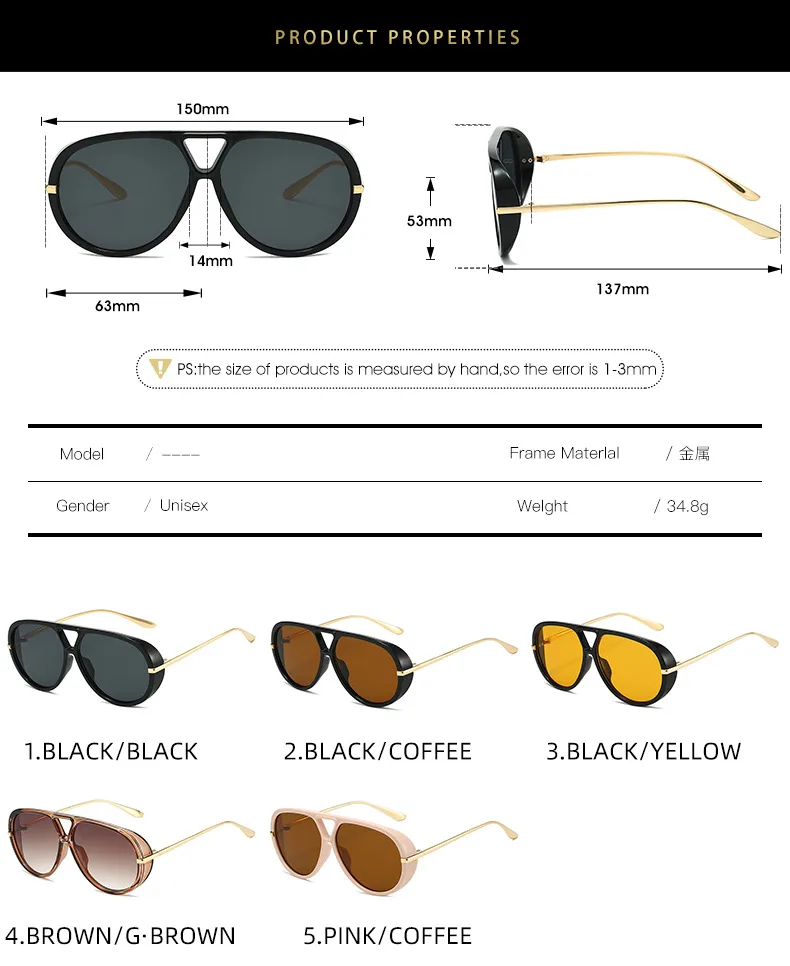 Foreign Trade New  Goggles Net Red Same Sunglasses Street Concave Shape Slim High Sense Sunscreen Sunglasses display picture 1