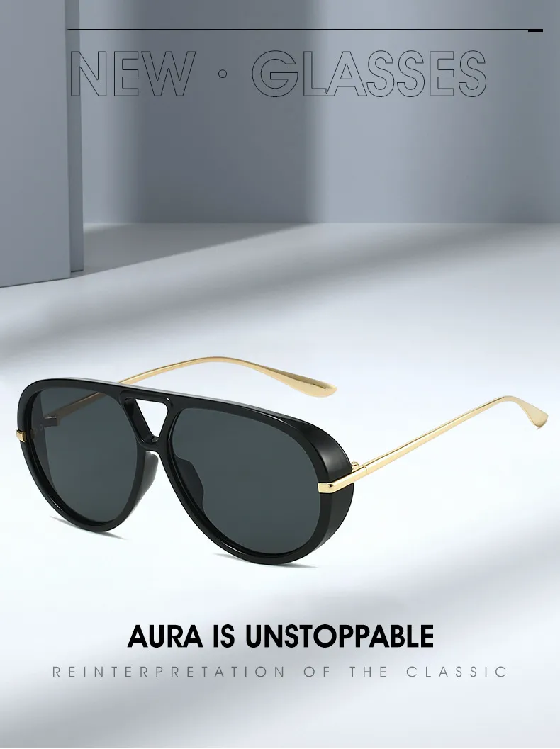 Foreign Trade New  Goggles Net Red Same Sunglasses Street Concave Shape Slim High Sense Sunscreen Sunglasses display picture 2