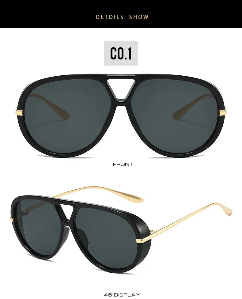 Foreign Trade New  Goggles Net Red Same Sunglasses Street Concave Shape Slim High Sense Sunscreen Sunglasses display picture 4