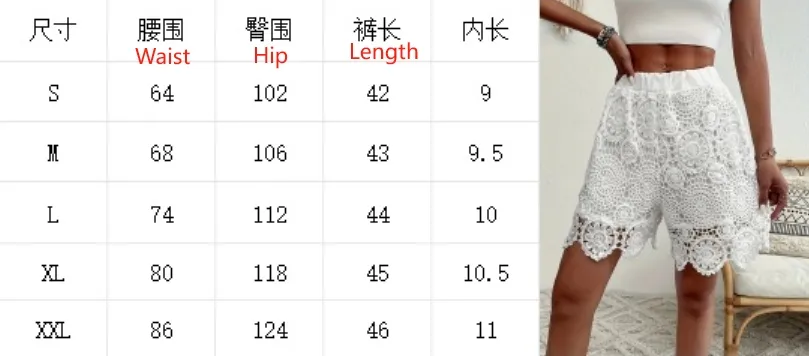 Women's New Lace Lace Fashion Joker Mid-waist Solid Color Straight Shorts display picture 8