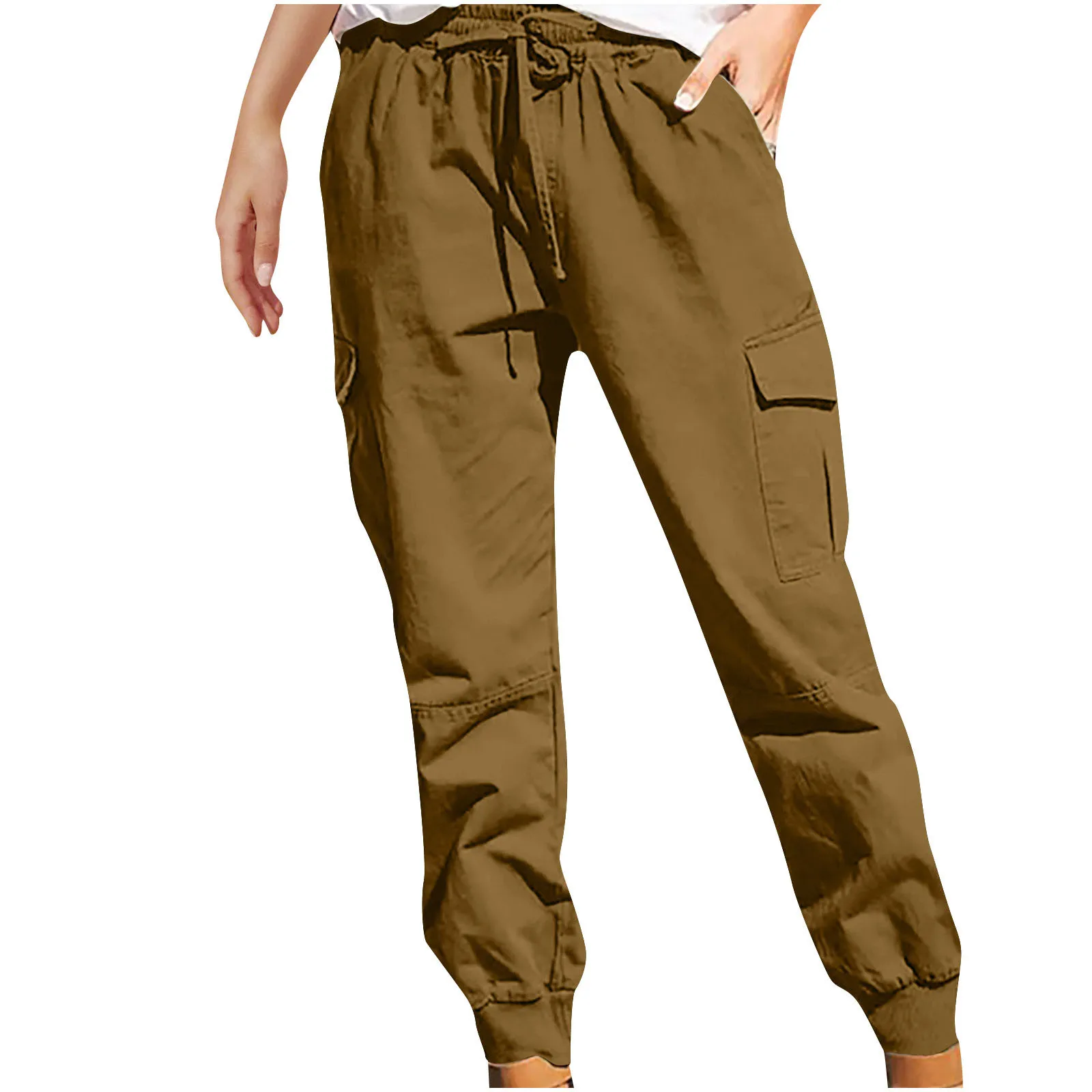 Independent Station   Women's Solid Color Casual Fashion Pocket Lace-up Workwear Trousers High Waist Women's Pants display picture 12