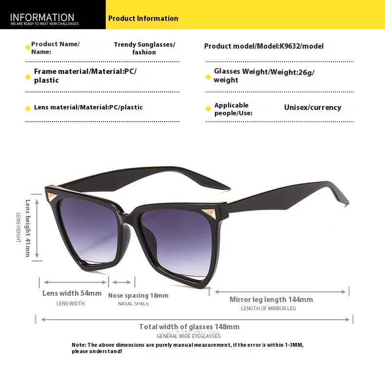 New Personality Rainbow Sunglasses Leopard Print Rice Nails Rainbow Color Women Sunglasses Cat Eyes  9632 display picture 3