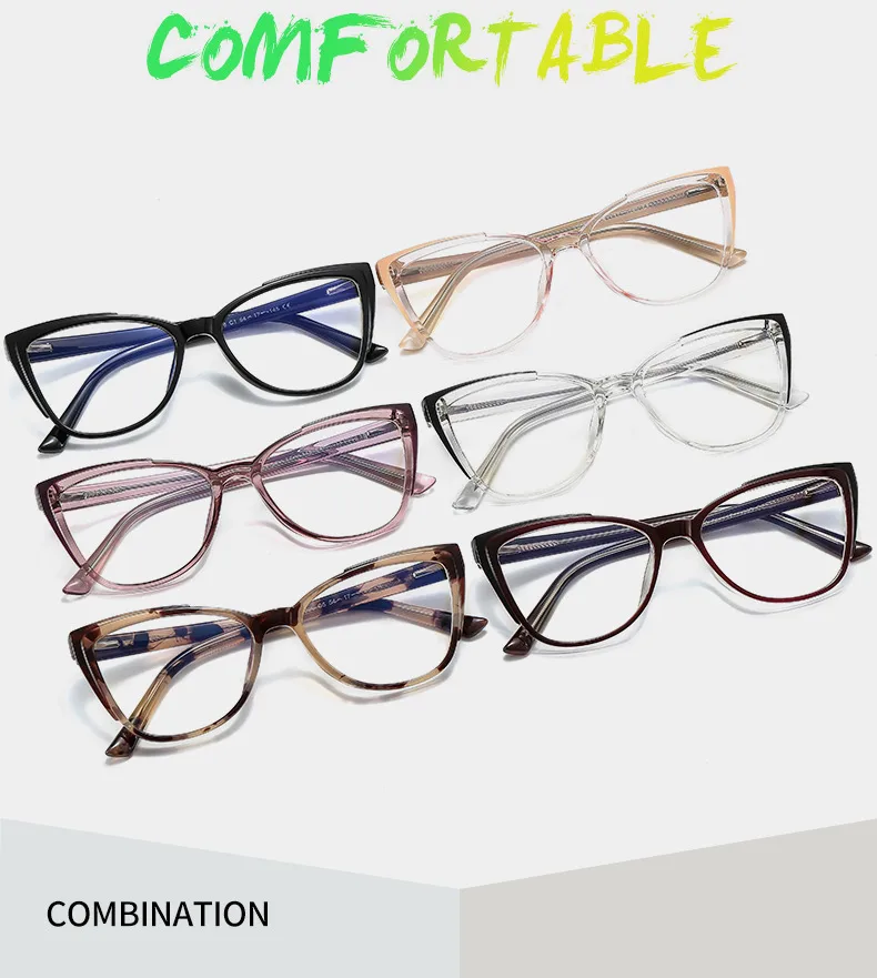 New Glasses Frame TR90 Plate Core Anti-blue Radiation Anti-myopia   Hawksbill 7006 display picture 3