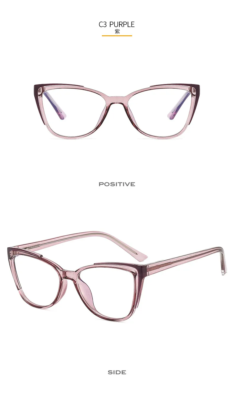 New Glasses Frame TR90 Plate Core Anti-blue Radiation Anti-myopia   Hawksbill 7006 display picture 9