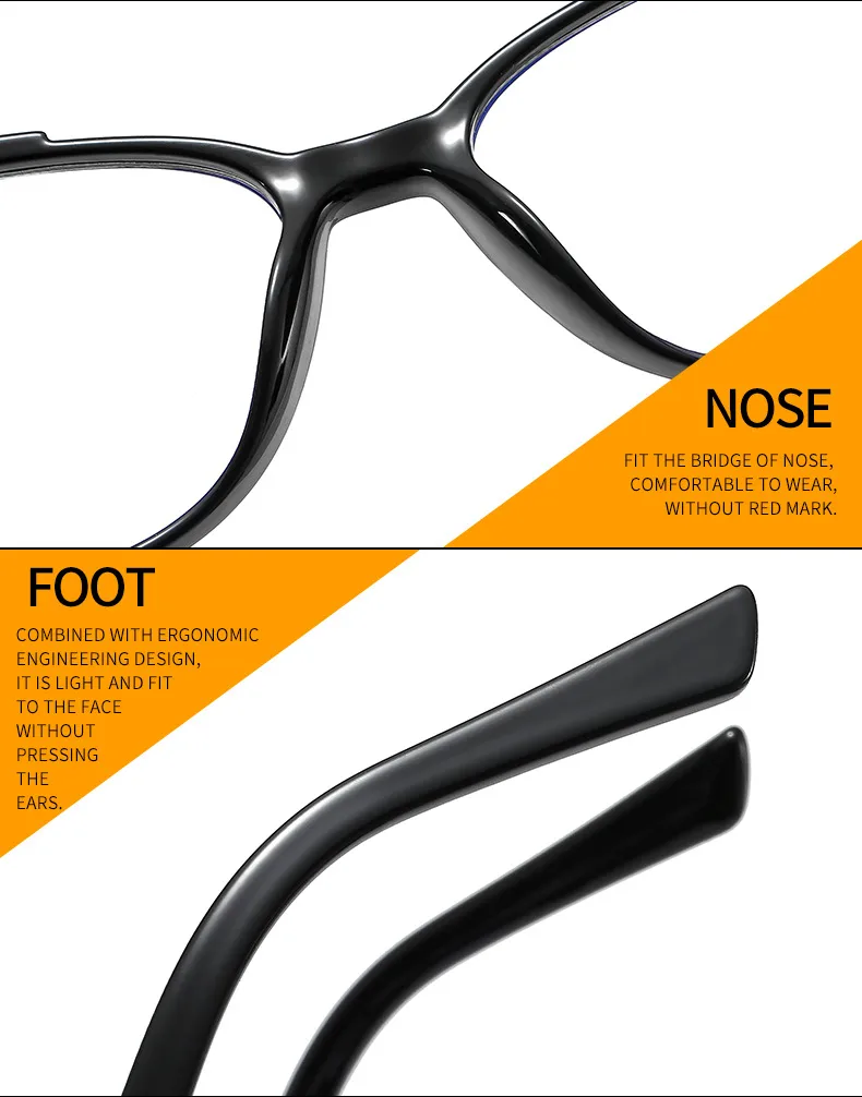 New Glasses Frame TR90 Plate Core Anti-blue Radiation Anti-myopia   Hawksbill 7006 display picture 14