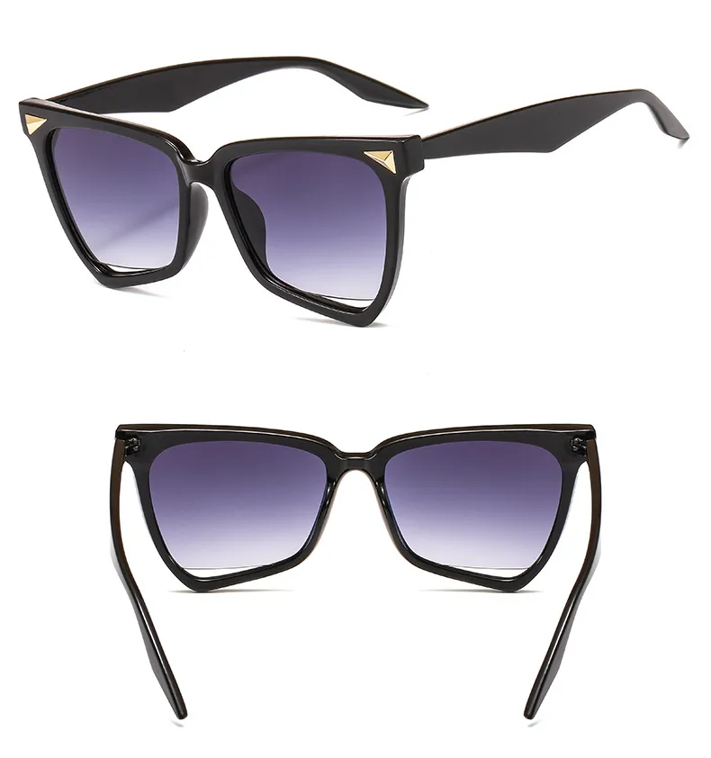 New Personality Rainbow Sunglasses Leopard Print Rice Nails Rainbow Color Women Sunglasses Cat Eyes  9632 display picture 6
