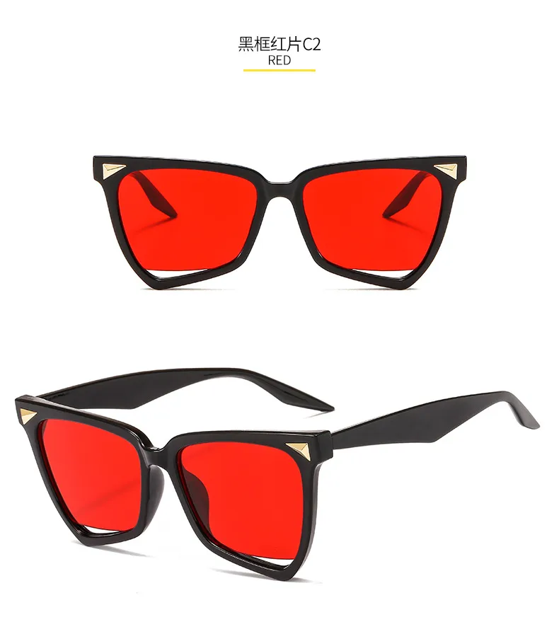 New Personality Rainbow Sunglasses Leopard Print Rice Nails Rainbow Color Women Sunglasses Cat Eyes  9632 display picture 7