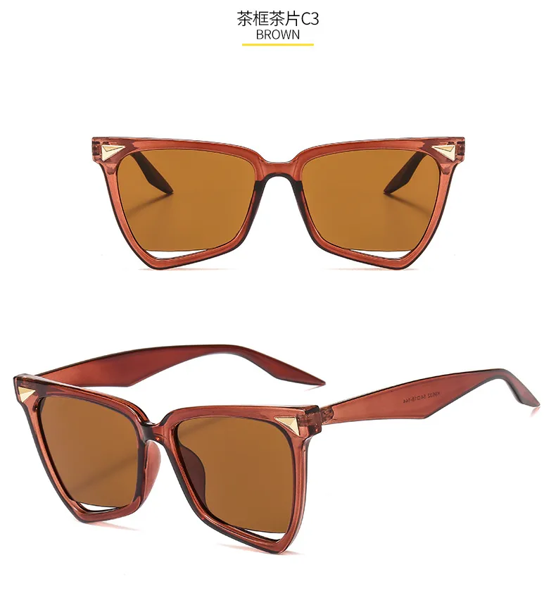 New Personality Rainbow Sunglasses Leopard Print Rice Nails Rainbow Color Women Sunglasses Cat Eyes  9632 display picture 8