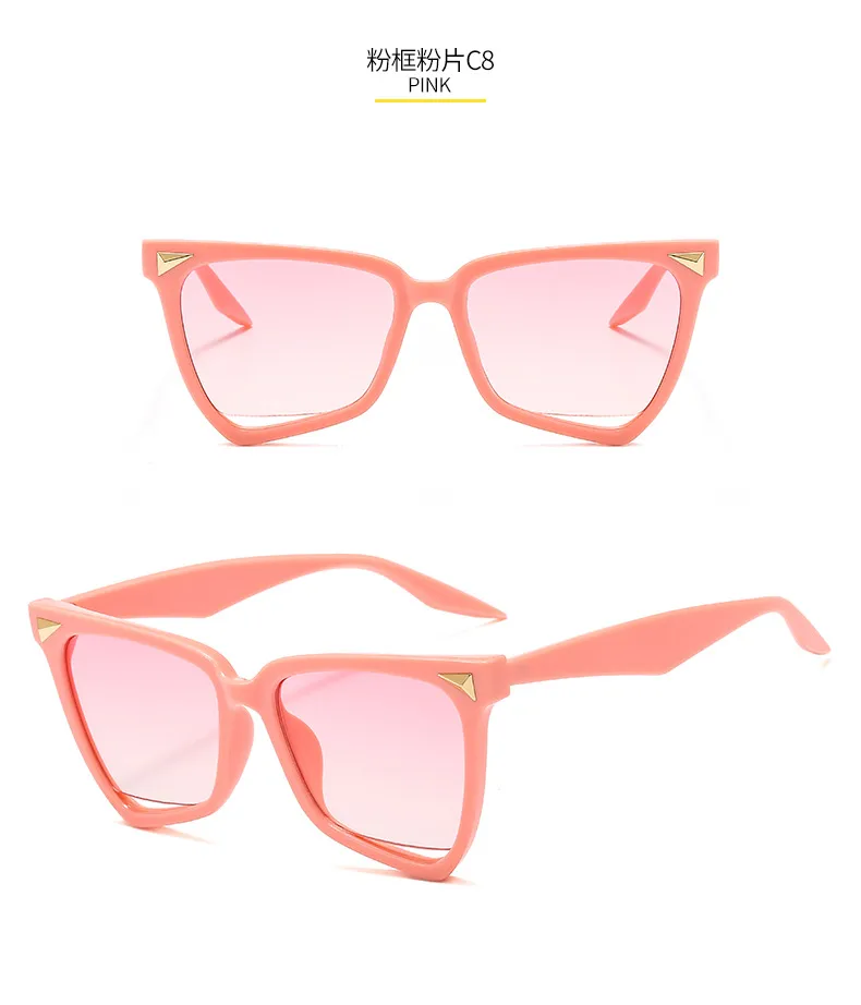 New Personality Rainbow Sunglasses Leopard Print Rice Nails Rainbow Color Women Sunglasses Cat Eyes  9632 display picture 13