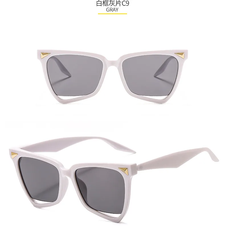 New Personality Rainbow Sunglasses Leopard Print Rice Nails Rainbow Color Women Sunglasses Cat Eyes  9632 display picture 14