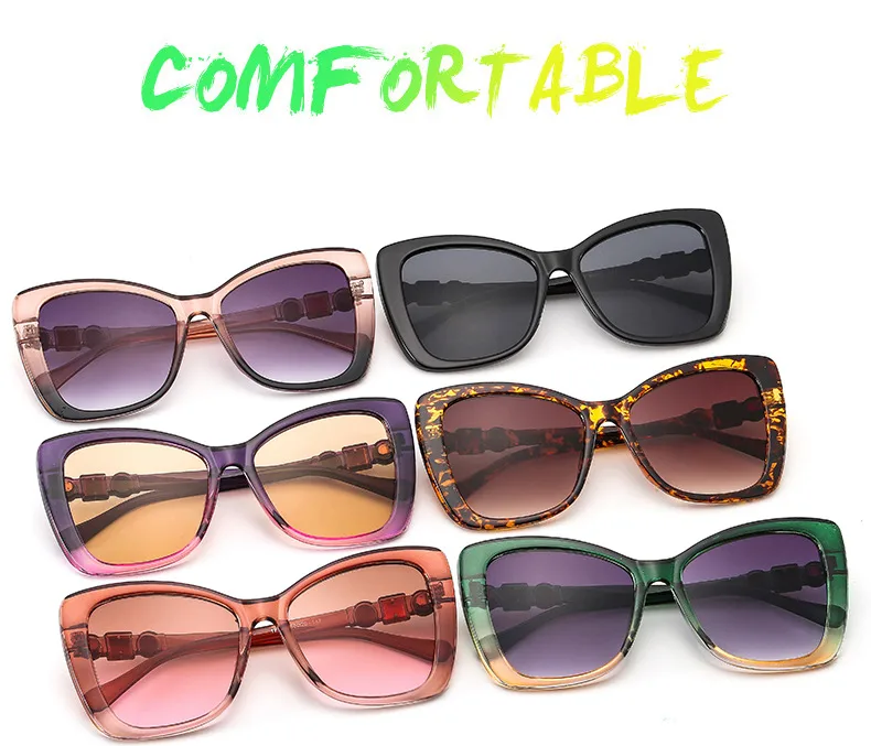 17921 Outu Large Frame Women's Inter-Color Sunglasses Anti-Blue Light Flat Glasses With Diamond Decoration Gorgeous Sunglasses display picture 3