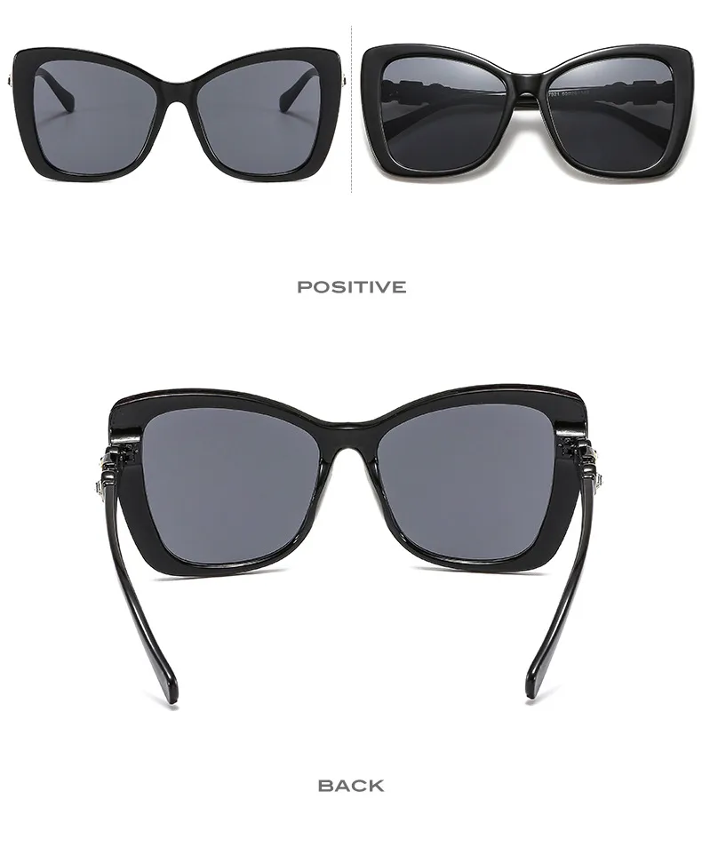 17921 Outu Large Frame Women's Inter-Color Sunglasses Anti-Blue Light Flat Glasses With Diamond Decoration Gorgeous Sunglasses display picture 8