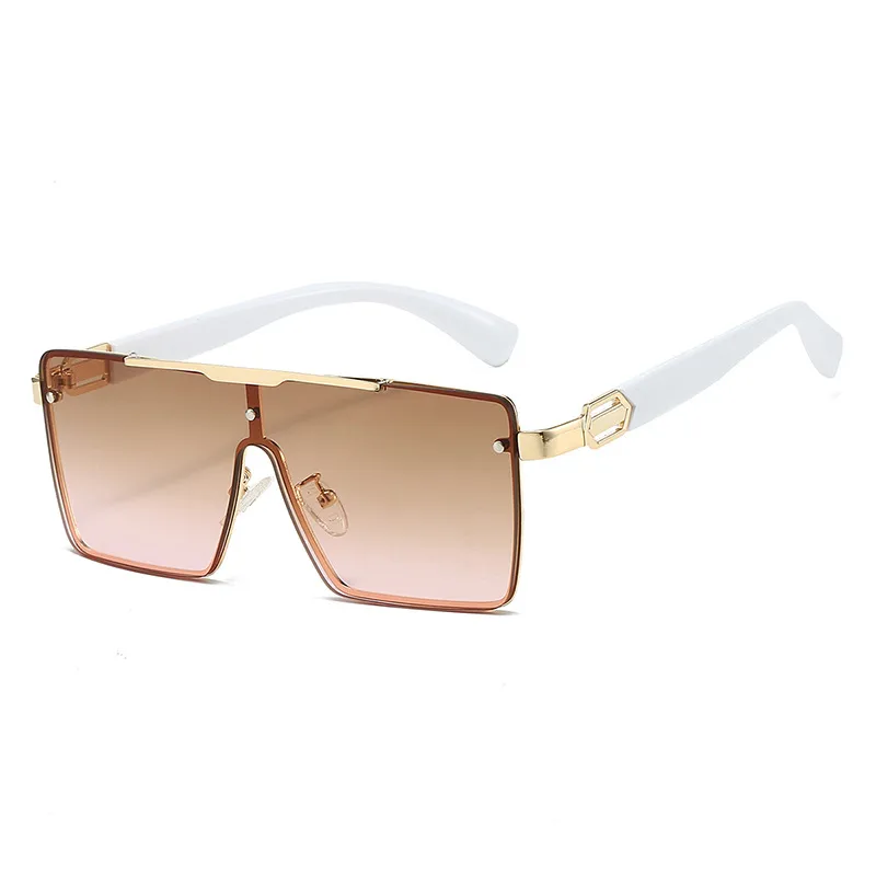 Trendy Men's Gradient Box Conjoined Fashion Sunglasses  Retro Street Shot Sunglasses display picture 10
