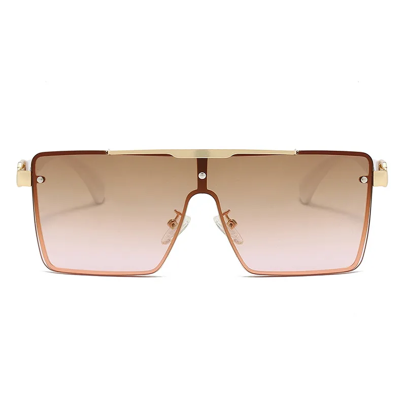 Trendy Men's Gradient Box Conjoined Fashion Sunglasses  Retro Street Shot Sunglasses display picture 11