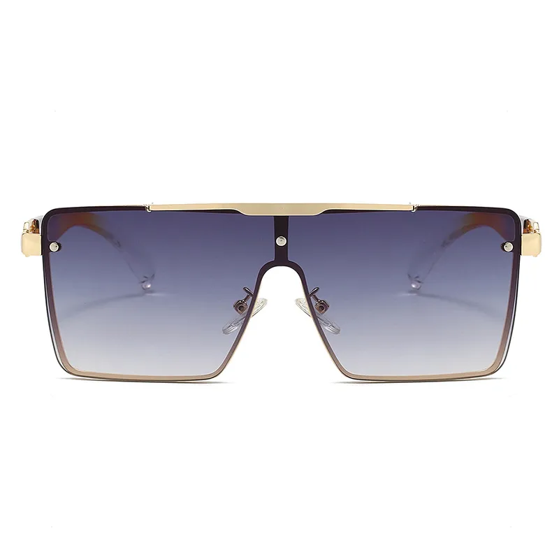 Trendy Men's Gradient Box Conjoined Fashion Sunglasses  Retro Street Shot Sunglasses display picture 15