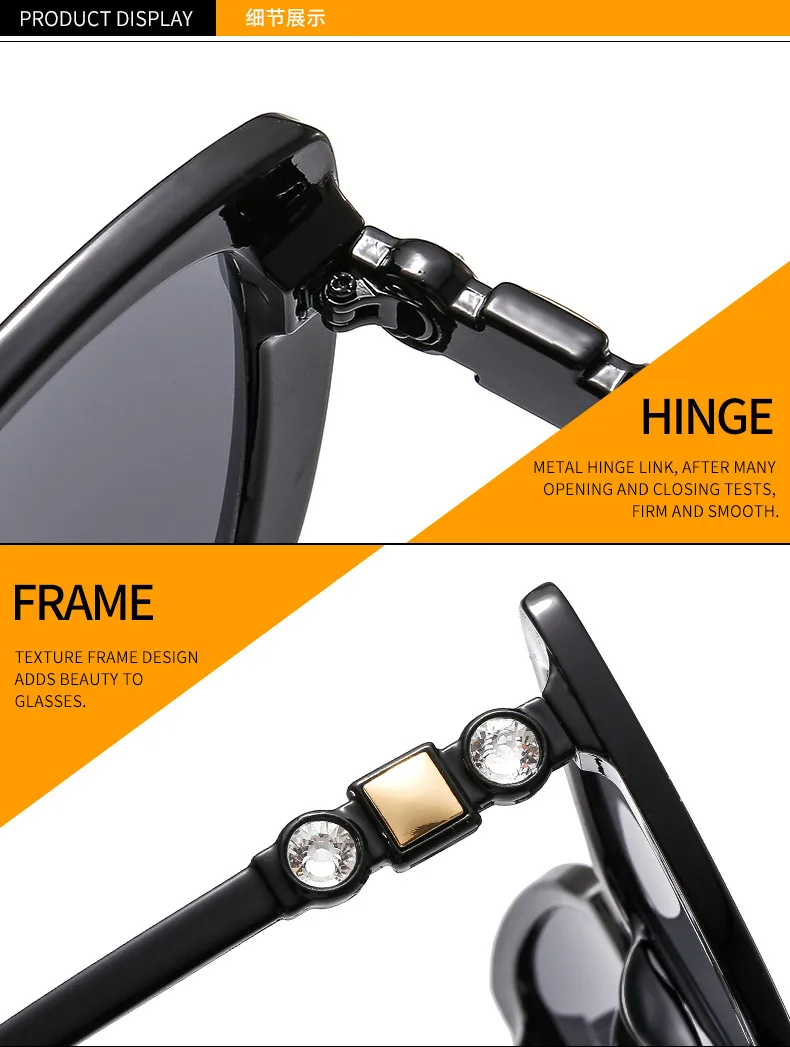 17921 Outu Large Frame Women's Inter-Color Sunglasses Anti-Blue Light Flat Glasses With Diamond Decoration Gorgeous Sunglasses display picture 20