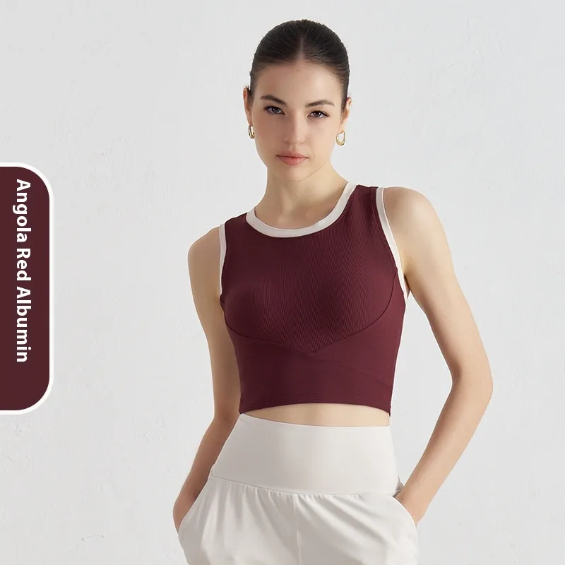 Casual Simple Style Sport Style Solid Color Nylon Spandex U Neck Active Tops Vest display picture 33
