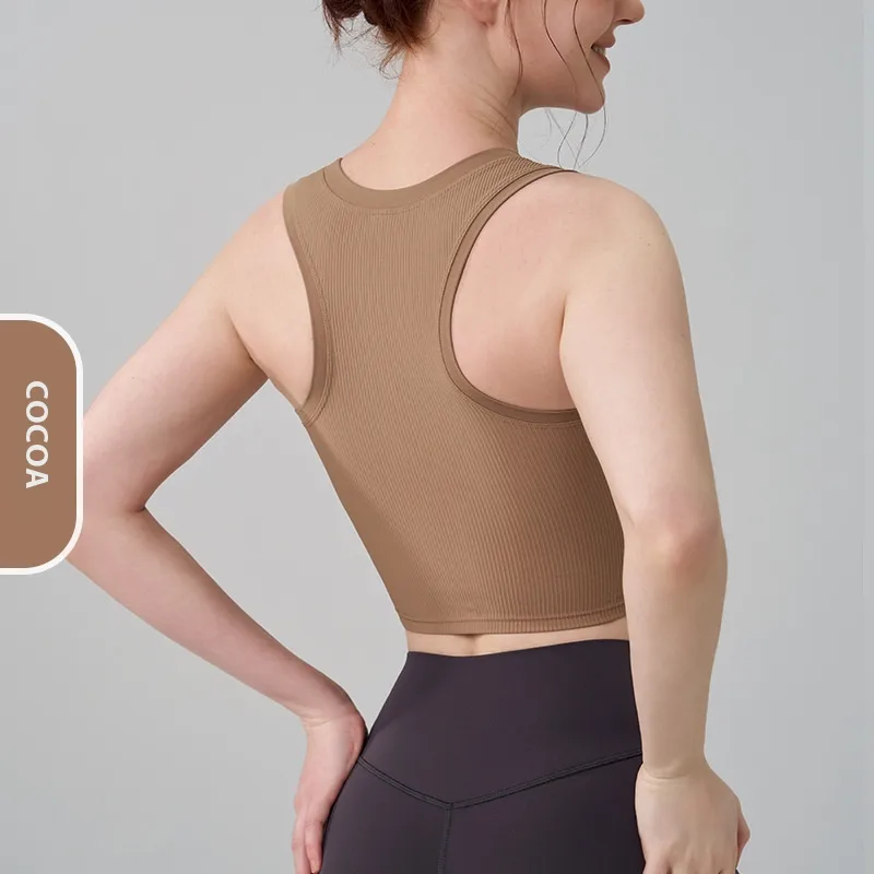 Casual Simple Style Sport Style Solid Color Nylon Spandex U Neck Active Tops Vest display picture 39