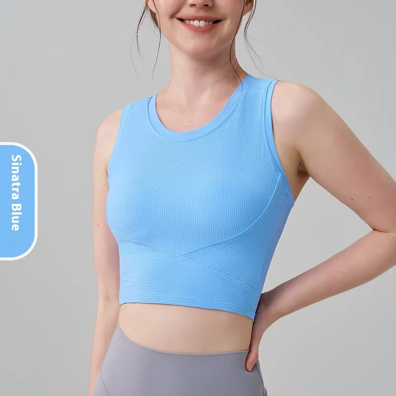 Casual Simple Style Sport Style Solid Color Nylon Spandex U Neck Active Tops Vest display picture 38