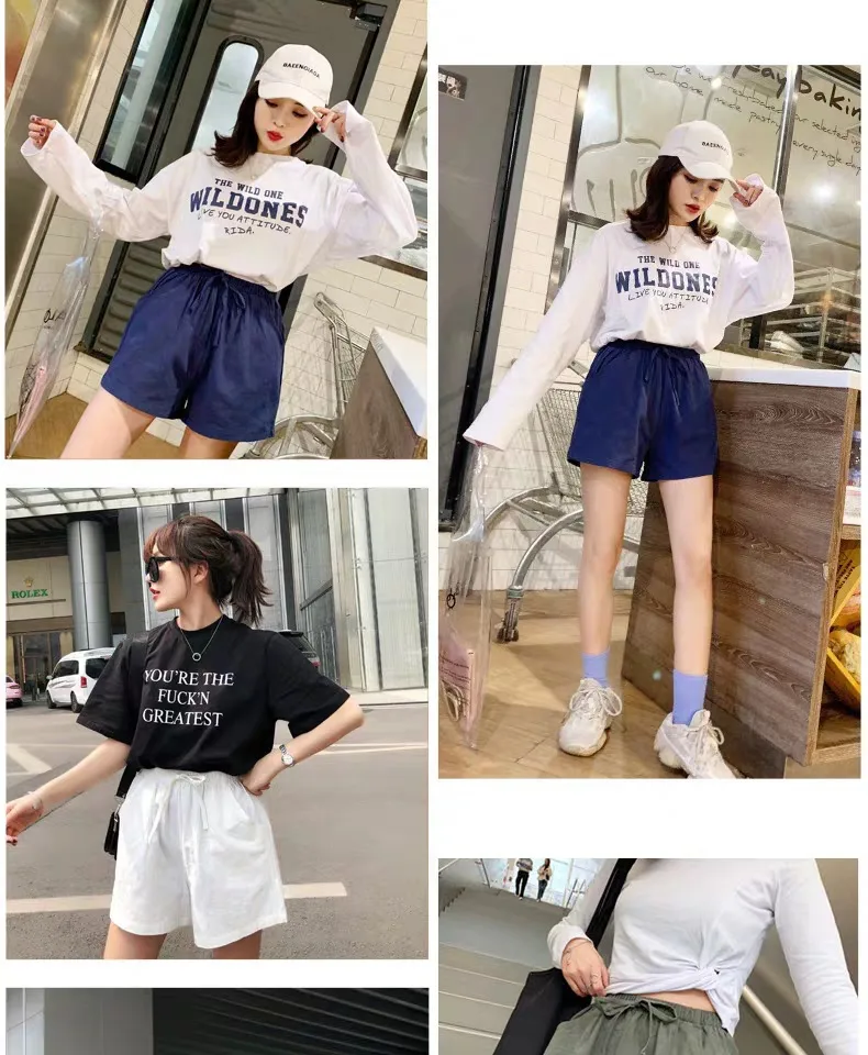 Cotton Linen Shorts Women's  Summer New Loose Sports Casual A-shaped Wide Leg Foreign Trade Chubby Girls Plus Size Shorts display picture 4