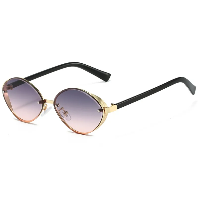 New Classic Retro Oval Frame Fashion Sunglasses Men's Driving Outdoor Sunshade Sunglasses display picture 10