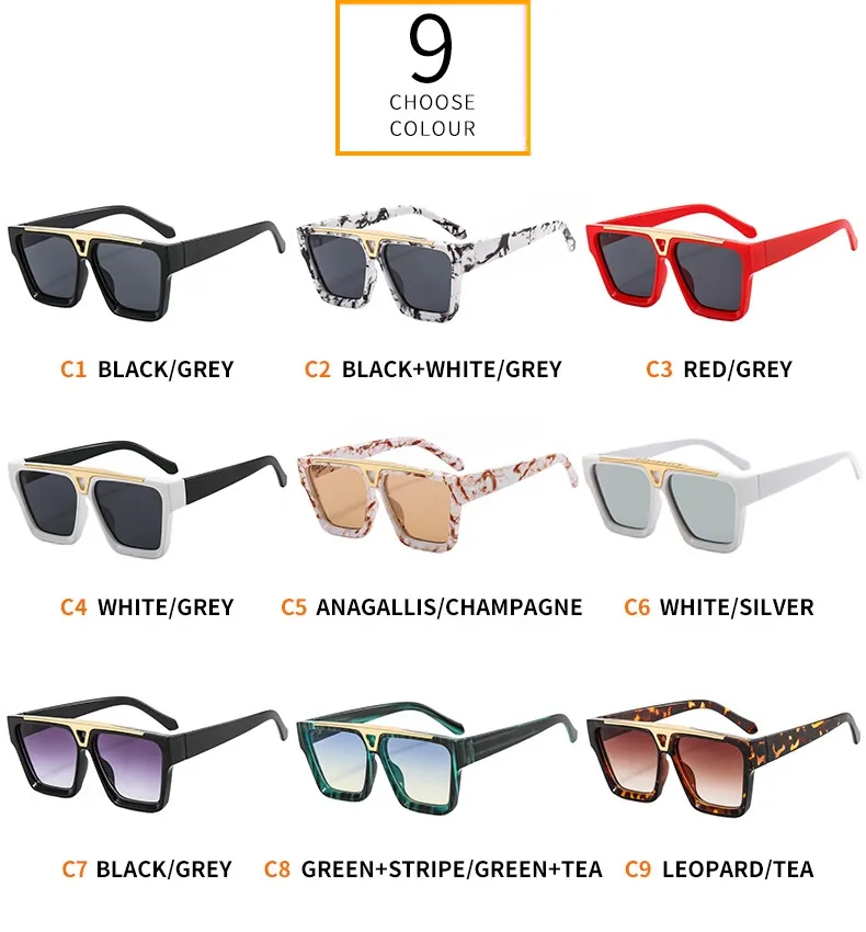 6005 New European Male And Female Box Color Pattern Sunglasses   Retro Gorgeous Sunglasses display picture 5