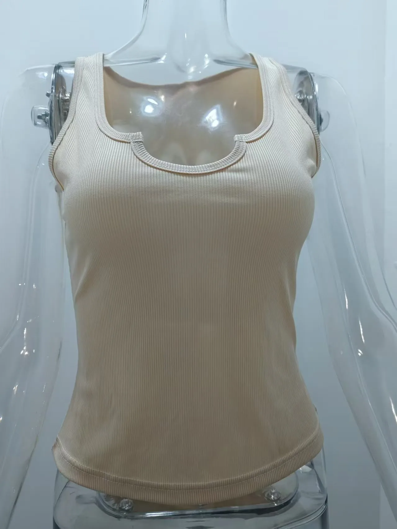 Summer New Knitted Vest  Women's Sexy Slim Fit Top Trendy Brand Inner Base Shirt display picture 3