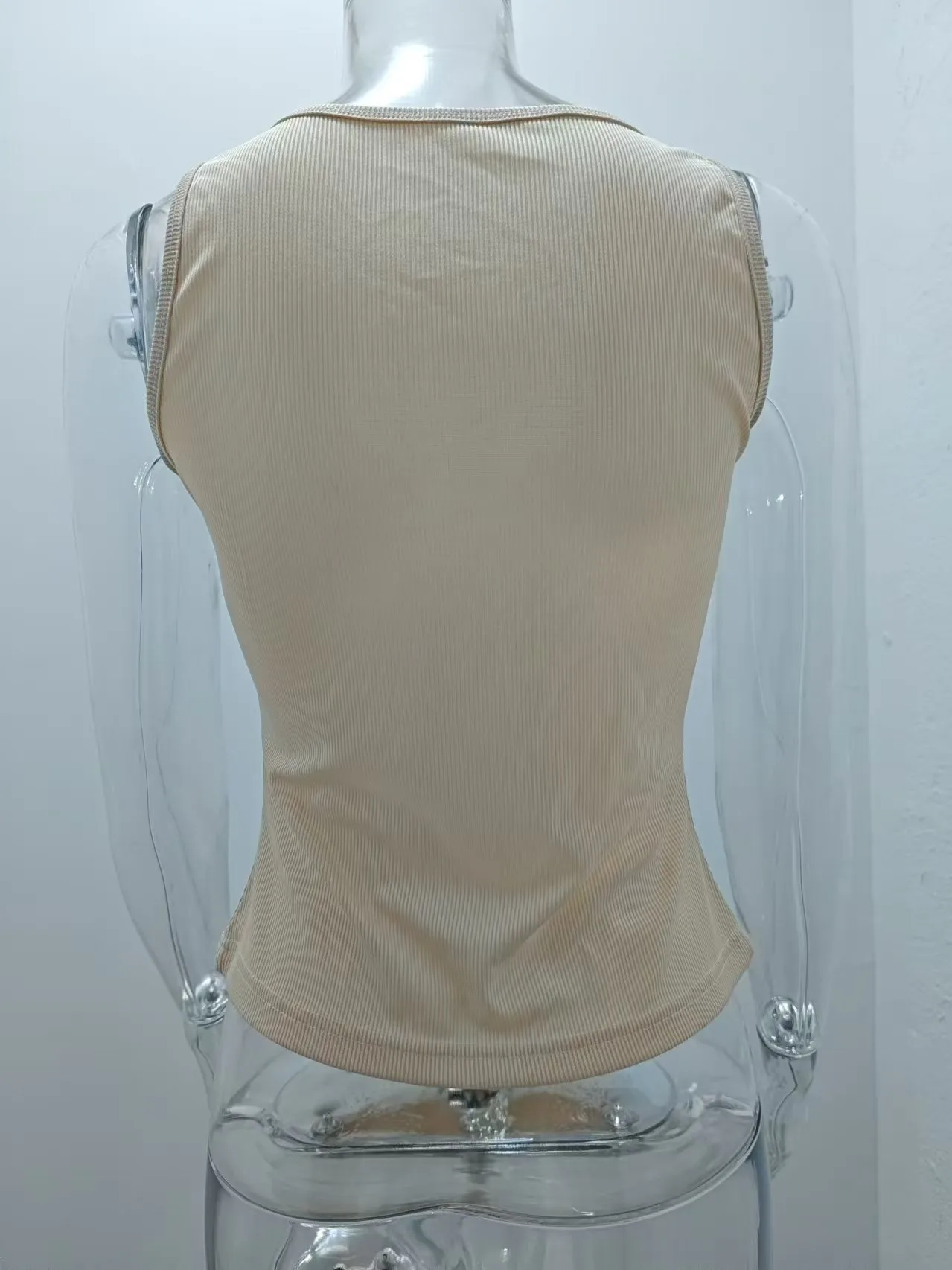 Summer New Knitted Vest  Women's Sexy Slim Fit Top Trendy Brand Inner Base Shirt display picture 5