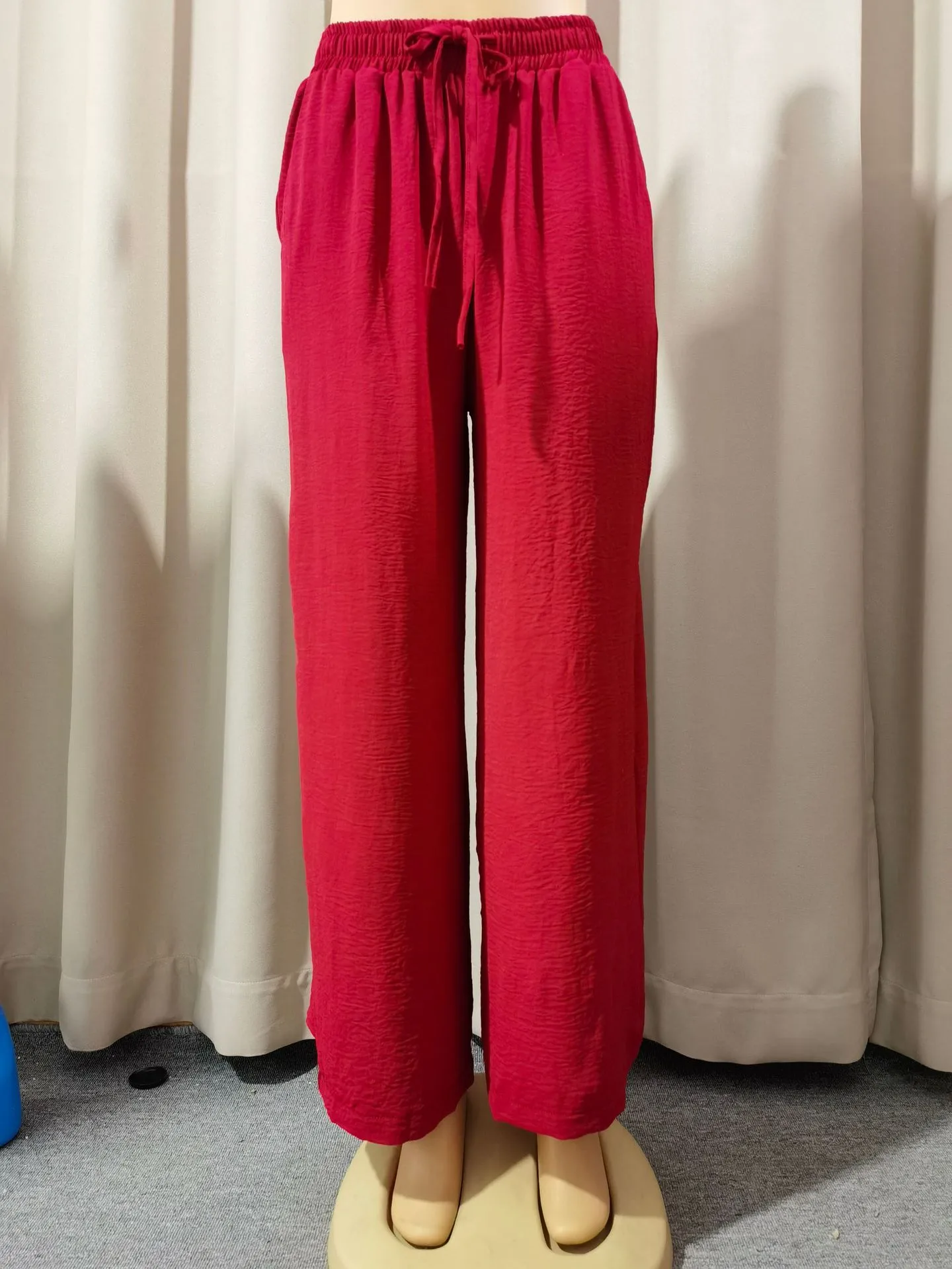 Women's   New Casual Pocket Simple Elafite Waist Drawstring Trousers Casual Pants For Women display picture 7