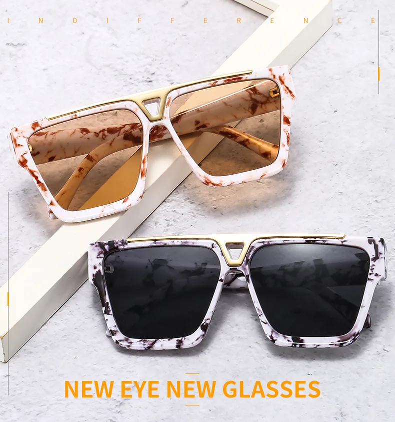 6005 New European Male And Female Box Color Pattern Sunglasses   Retro Gorgeous Sunglasses display picture 1