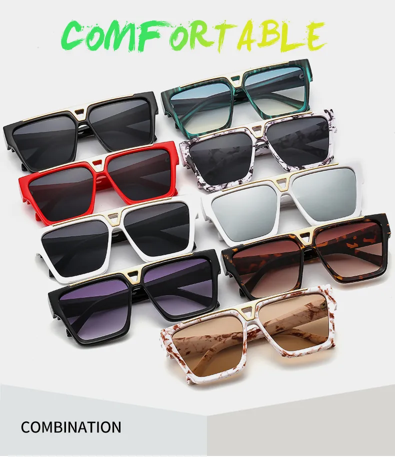 6005 New European Male And Female Box Color Pattern Sunglasses   Retro Gorgeous Sunglasses display picture 3