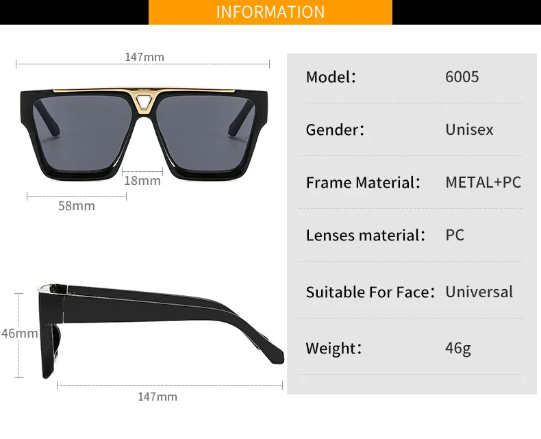 6005 New European Male And Female Box Color Pattern Sunglasses   Retro Gorgeous Sunglasses display picture 4