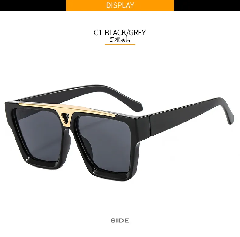 6005 New European Male And Female Box Color Pattern Sunglasses   Retro Gorgeous Sunglasses display picture 6