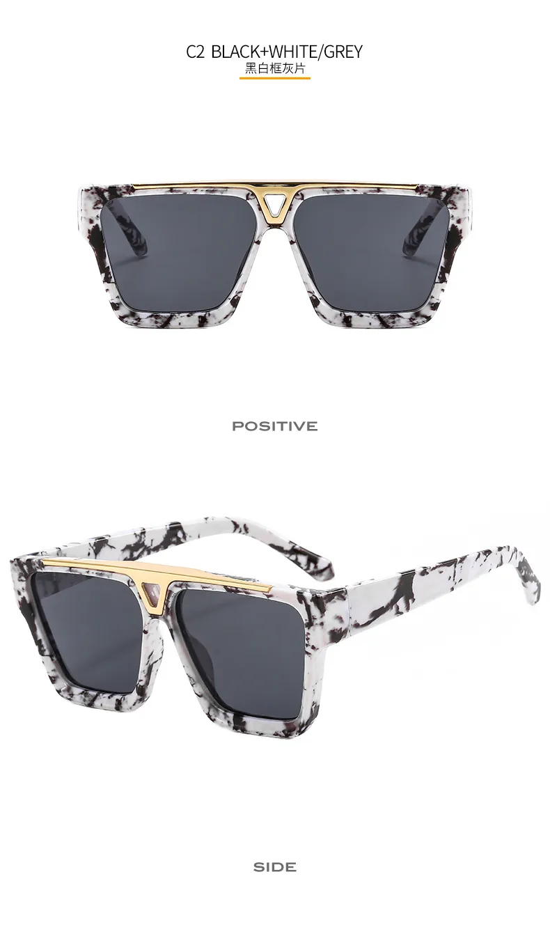 6005 New European Male And Female Box Color Pattern Sunglasses   Retro Gorgeous Sunglasses display picture 8