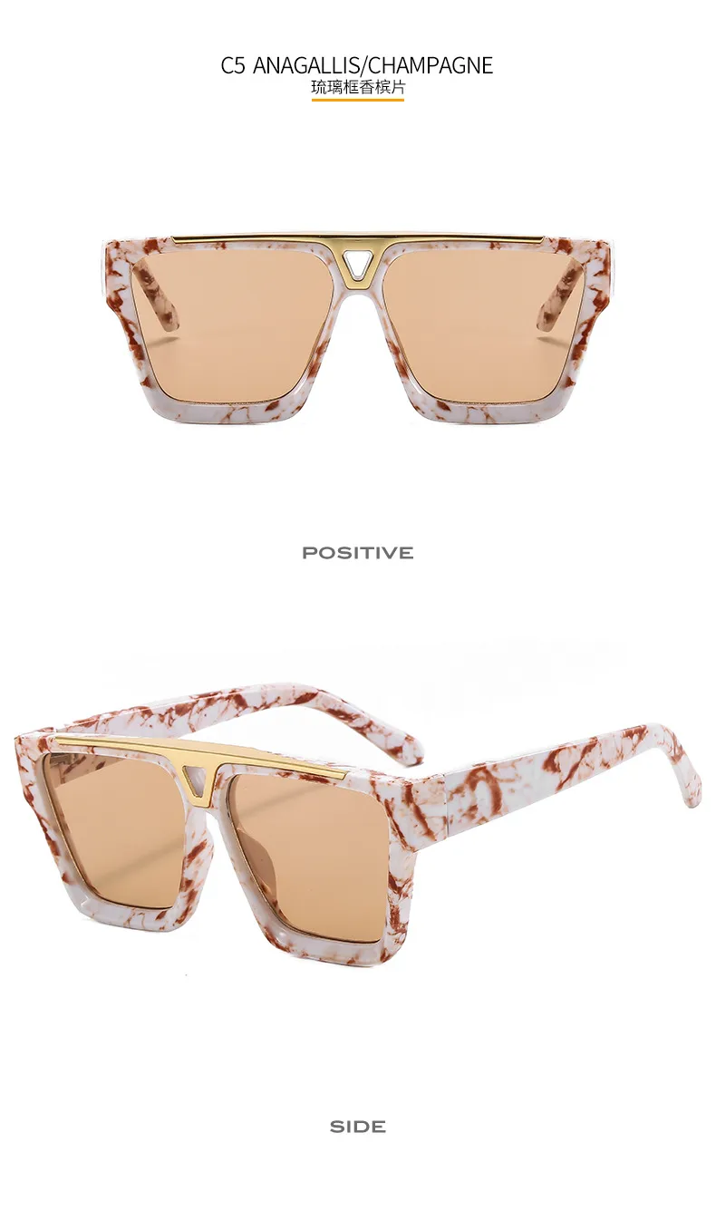 6005 New European Male And Female Box Color Pattern Sunglasses   Retro Gorgeous Sunglasses display picture 11