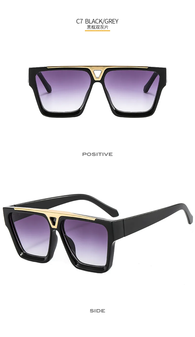 6005 New European Male And Female Box Color Pattern Sunglasses   Retro Gorgeous Sunglasses display picture 12