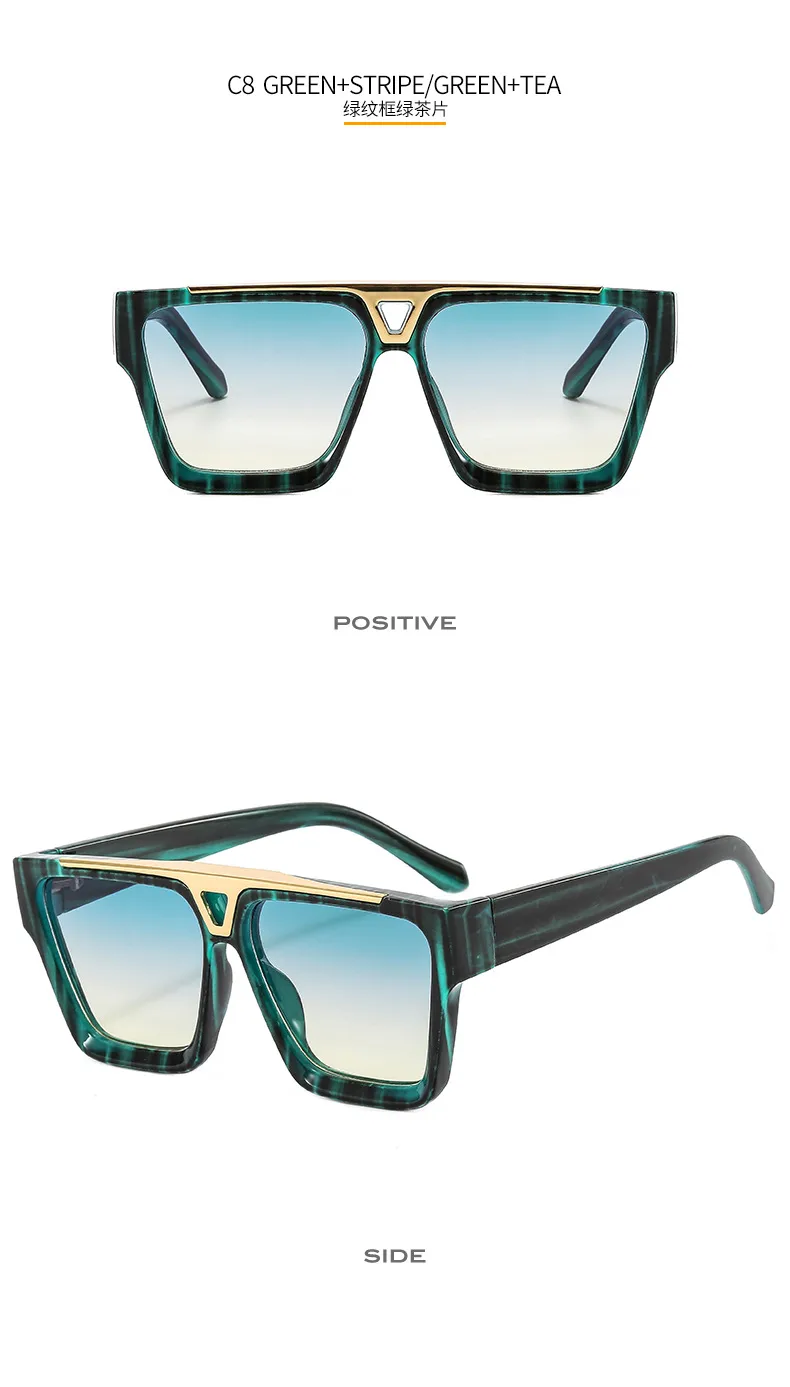 6005 New European Male And Female Box Color Pattern Sunglasses   Retro Gorgeous Sunglasses display picture 13