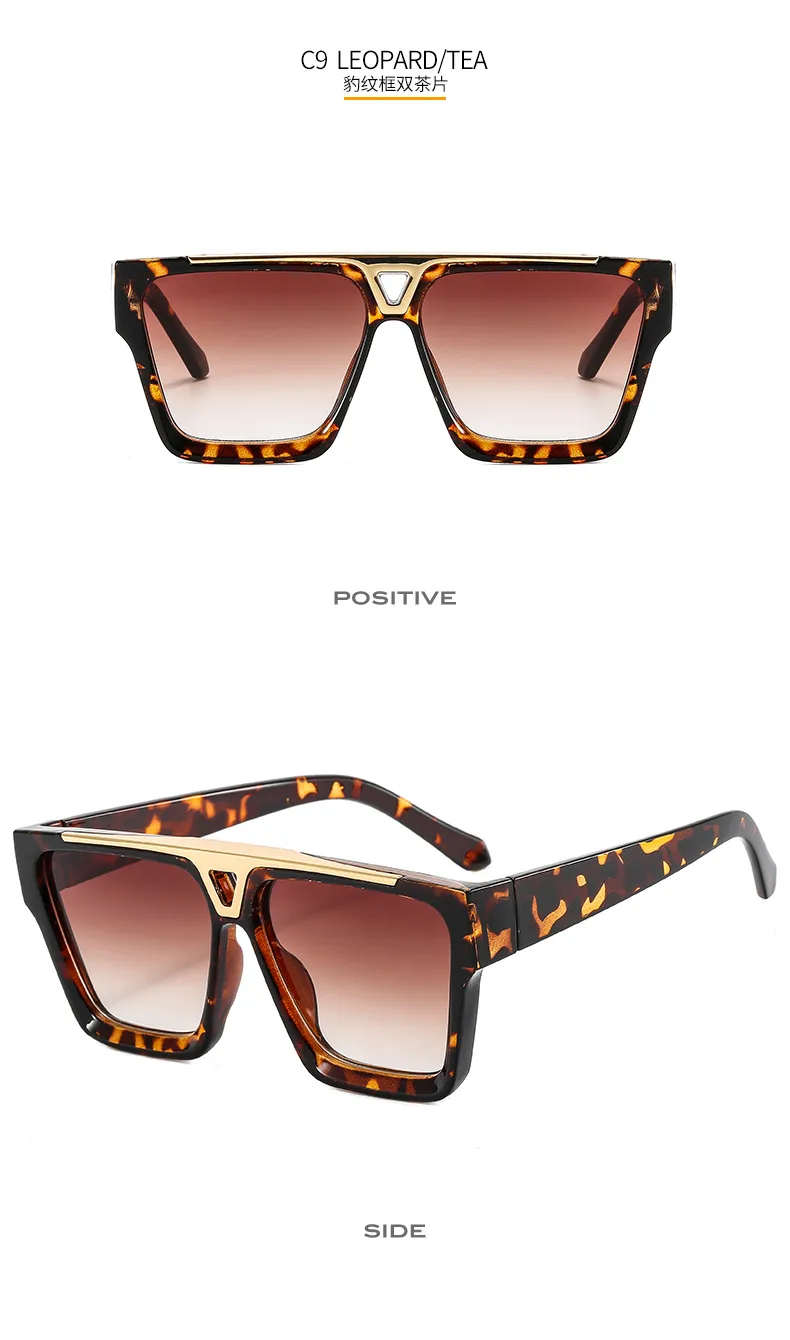 6005 New European Male And Female Box Color Pattern Sunglasses   Retro Gorgeous Sunglasses display picture 14