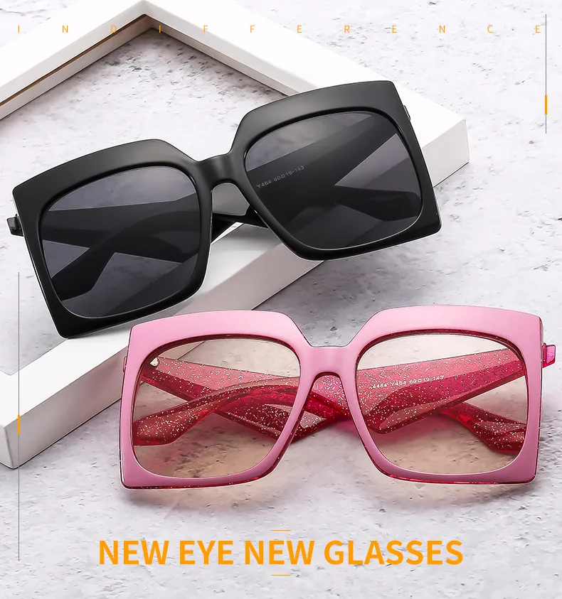 Personalized Large Frame Women's Color New Sunglasses  Color Matching Modern Sunglasses 4464 display picture 1