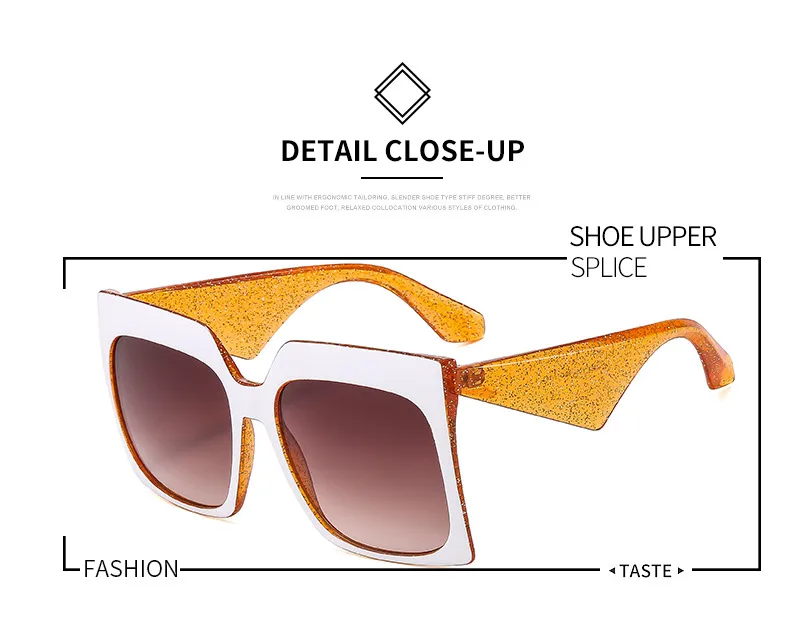 Personalized Large Frame Women's Color New Sunglasses  Color Matching Modern Sunglasses 4464 display picture 2