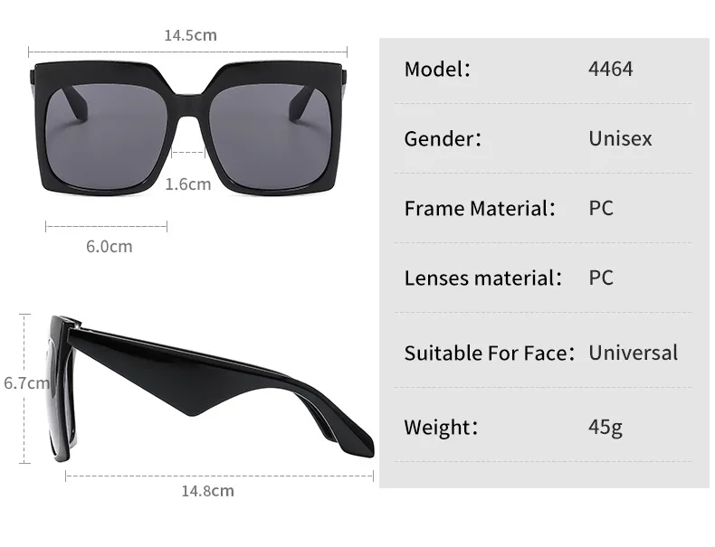 Personalized Large Frame Women's Color New Sunglasses  Color Matching Modern Sunglasses 4464 display picture 4