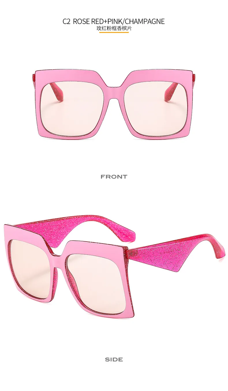 Personalized Large Frame Women's Color New Sunglasses  Color Matching Modern Sunglasses 4464 display picture 8