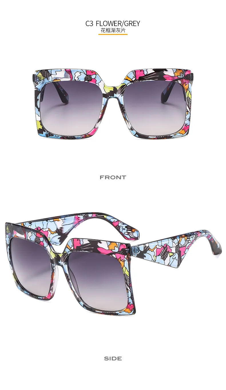 Personalized Large Frame Women's Color New Sunglasses  Color Matching Modern Sunglasses 4464 display picture 9