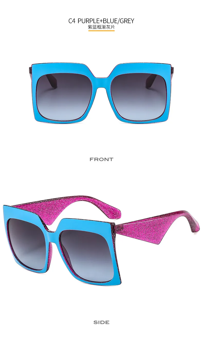 Personalized Large Frame Women's Color New Sunglasses  Color Matching Modern Sunglasses 4464 display picture 10