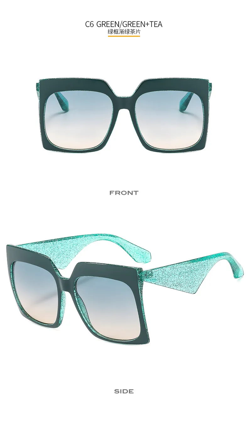 Personalized Large Frame Women's Color New Sunglasses  Color Matching Modern Sunglasses 4464 display picture 12
