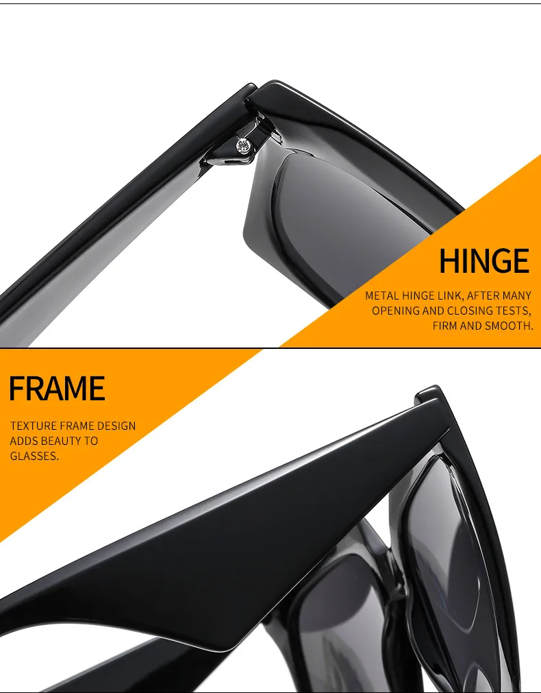 Personalized Large Frame Women's Color New Sunglasses  Color Matching Modern Sunglasses 4464 display picture 13
