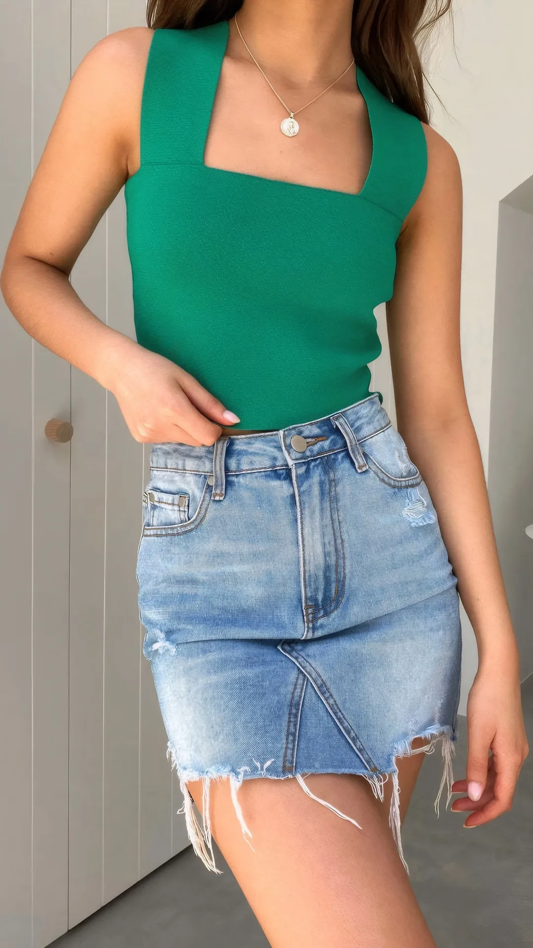 Summer Knitted Camisole Women's Wide Shoulder Strap Casual Tank Style   Hot Selling Simple Holiday Style display picture 14