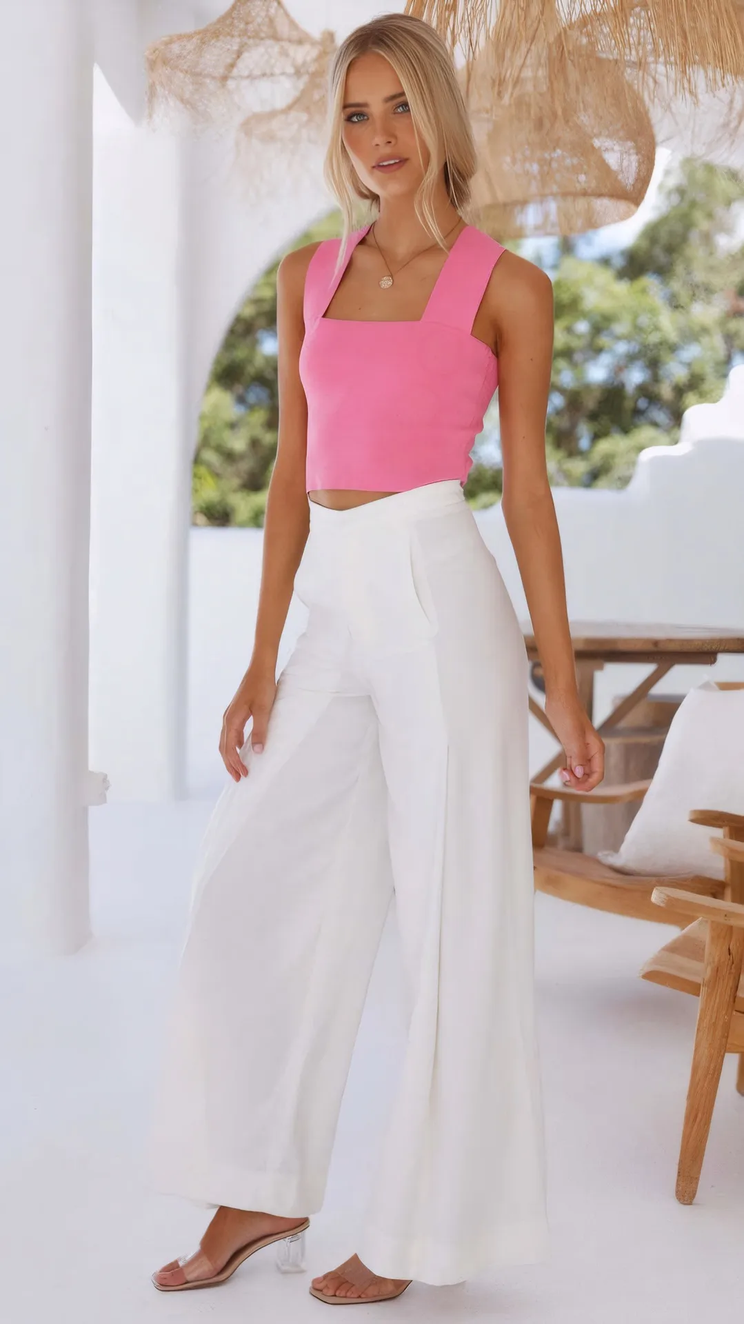 Summer Knitted Camisole Women's Wide Shoulder Strap Casual Tank Style   Hot Selling Simple Holiday Style display picture 18