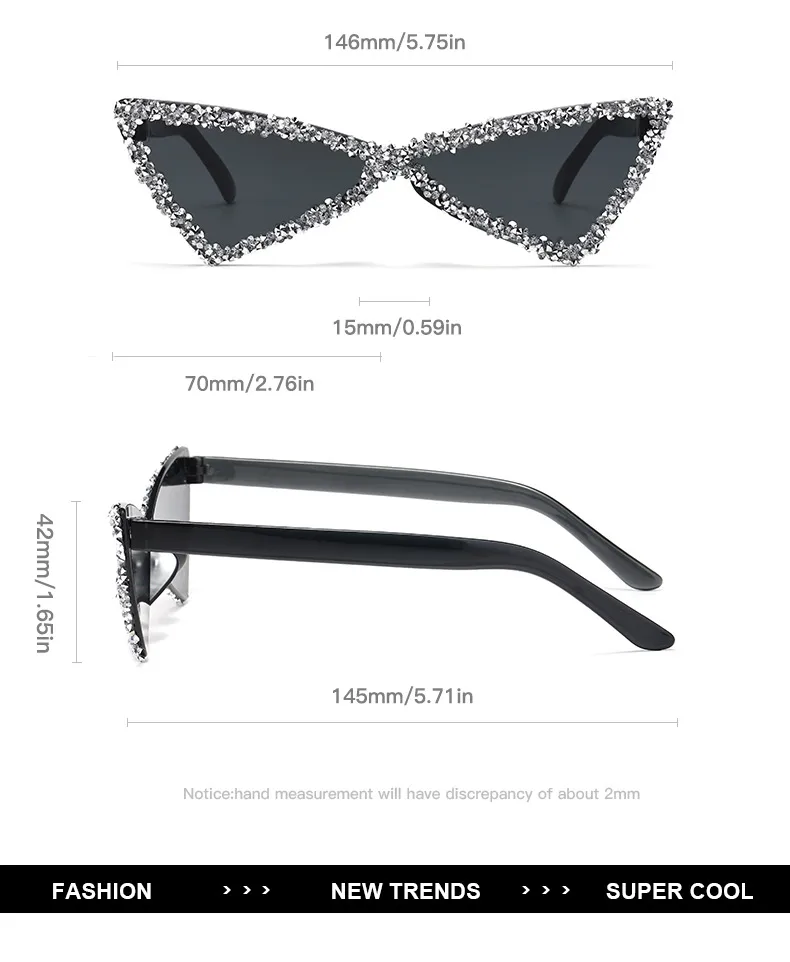 New Personalized Triangular Diamond Sunglasses  Stage Catwalk Photo Props Women's Flash Diamond Sunglasses display picture 6