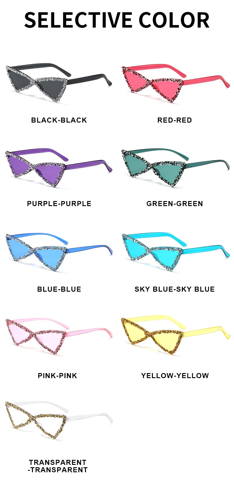 New Personalized Triangular Diamond Sunglasses  Stage Catwalk Photo Props Women's Flash Diamond Sunglasses display picture 7
